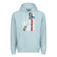 Blue Mist mens distressed dinosaur autism dad usa flag Premium Hoodie - artisFamous