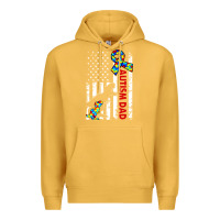 Mustard mens distressed dinosaur autism dad usa flag Premium Hoodie - artisFamous