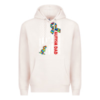 Pale Pink mens distressed dinosaur autism dad usa flag Premium Hoodie - artisFamous