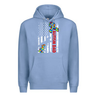 Colony Blue mens distressed dinosaur autism dad usa flag Premium Hoodie - artisFamous