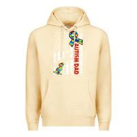 Pina Colada mens distressed dinosaur autism dad usa flag Premium Hoodie - artisFamous