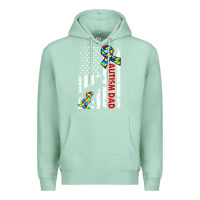 Seafoam mens distressed dinosaur autism dad usa flag Premium Hoodie - artisFamous