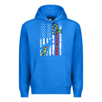 True Royal mens distressed dinosaur autism dad usa flag Premium Hoodie - artisFamous