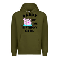 Army Green mens peppa pig daddy of the birthday Premium Hoodie - artisFamous