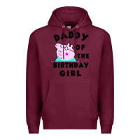 Burgundy mens peppa pig daddy of the birthday Premium Hoodie - artisFamous