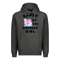 Charcoal Heather mens peppa pig daddy of the birthday Premium Hoodie - artisFamous
