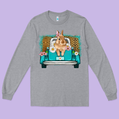Easter Bunny Truck Long Sleeve Tee Designed By Artiststas