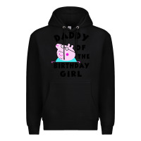 Black mens peppa pig daddy of the birthday Premium Hoodie - artisFamous