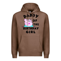 Chestnut mens peppa pig daddy of the birthday Premium Hoodie - artisFamous