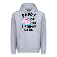 Heather Grey mens peppa pig daddy of the birthday Premium Hoodie - artisFamous