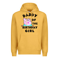 Mustard mens peppa pig daddy of the birthday Premium Hoodie - artisFamous