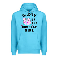 Ocean Blue mens peppa pig daddy of the birthday Premium Hoodie - artisFamous