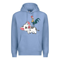 Colony Blue hei hei rooster and pig funny cartoon Premium Hoodie - artisFamous