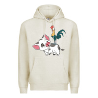Oatmeal Heather hei hei rooster and pig funny cartoon Premium Hoodie - artisFamous