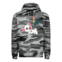 Slate Camo hei hei rooster and pig funny cartoon Premium Hoodie - artisFamous
