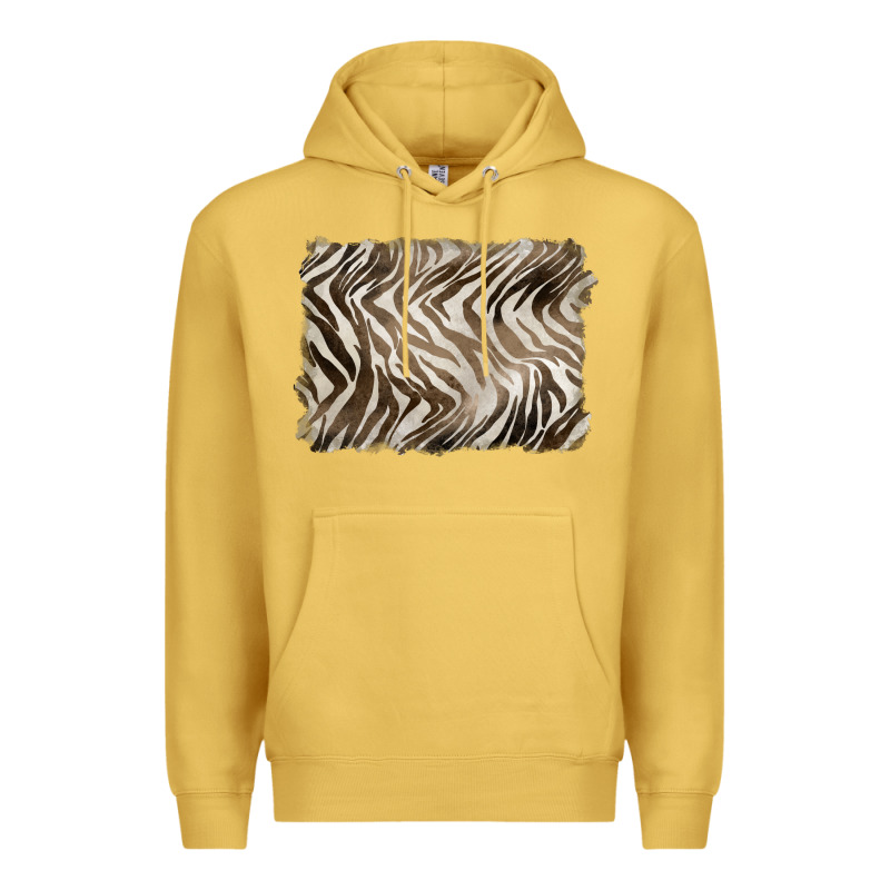 Brown Zebra Pattern Background Premium Hoodie by BarkalooDesign | Teevron