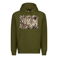 Army Green brown zebra pattern background Premium Hoodie - BarkalooDesign