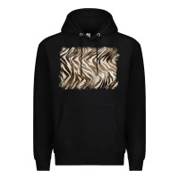 Black brown zebra pattern background Premium Hoodie - BarkalooDesign