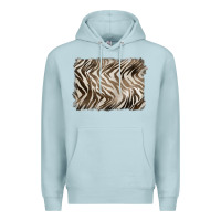Blue Mist brown zebra pattern background Premium Hoodie - BarkalooDesign