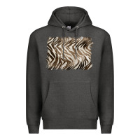 Charcoal Heather brown zebra pattern background Premium Hoodie - BarkalooDesign