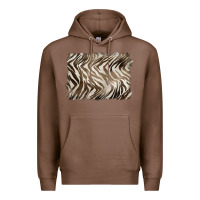 Chestnut brown zebra pattern background Premium Hoodie - BarkalooDesign