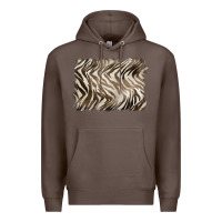 Coffee brown zebra pattern background Premium Hoodie - BarkalooDesign