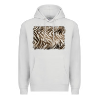 Dove Grey brown zebra pattern background Premium Hoodie - BarkalooDesign