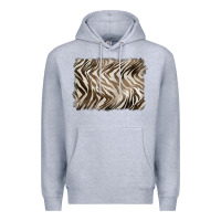 Heather Grey brown zebra pattern background Premium Hoodie - BarkalooDesign