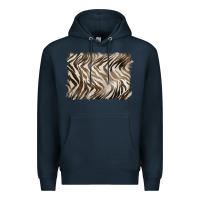 Navy brown zebra pattern background Premium Hoodie - BarkalooDesign