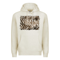 Oatmeal Heather brown zebra pattern background Premium Hoodie - BarkalooDesign
