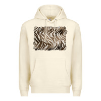 Sandshell brown zebra pattern background Premium Hoodie - BarkalooDesign