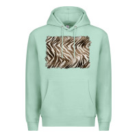 Seafoam brown zebra pattern background Premium Hoodie - BarkalooDesign