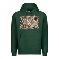 Sports Green brown zebra pattern background Premium Hoodie - BarkalooDesign