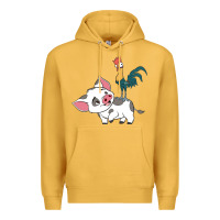 Mustard hei hei rooster and pig funny cartoon Premium Hoodie - artisFamous