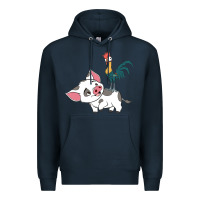 Navy hei hei rooster and pig funny cartoon Premium Hoodie - artisFamous