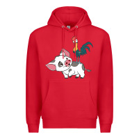 Red hei hei rooster and pig funny cartoon Premium Hoodie - artisFamous