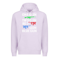Lilac one gun two gun red gun blue gun Premium Hoodie - artisFamous