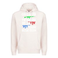 Pale Pink one gun two gun red gun blue gun Premium Hoodie - artisFamous