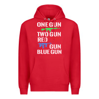 Red one gun two gun red gun blue gun Premium Hoodie - artisFamous