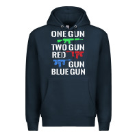Navy one gun two gun red gun blue gun Premium Hoodie - artisFamous