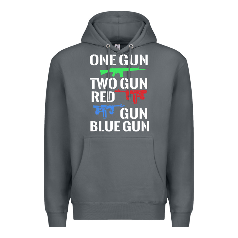 One Gun Two Gun Red Gun Blue Gun Premium Hoodie by artisFamous | Teevron