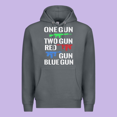 One Gun Two Gun Red Gun Blue Gun Premium Hoodie Designed By Artisfamous