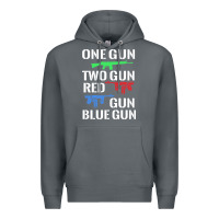 Rock one gun two gun red gun blue gun Premium Hoodie - artisFamous