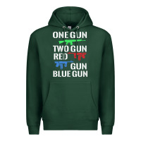 Sports Green one gun two gun red gun blue gun Premium Hoodie - artisFamous