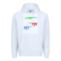 White one gun two gun red gun blue gun Premium Hoodie - artisFamous