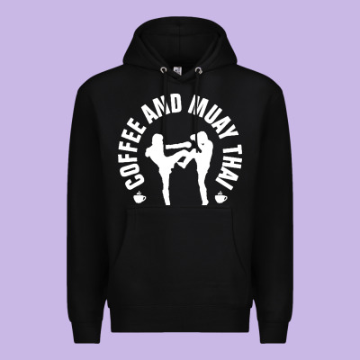Caffè E Muay Thai Divertente Premium Hoodie Designed By Artisfamous