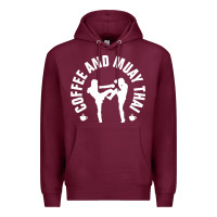 Burgundy caffè e muay thai divertente Premium Hoodie - artisFamous