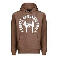 Chestnut caffè e muay thai divertente Premium Hoodie - artisFamous