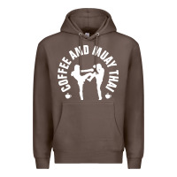 Coffee caffè e muay thai divertente Premium Hoodie - artisFamous