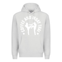 Dove Grey caffè e muay thai divertente Premium Hoodie - artisFamous